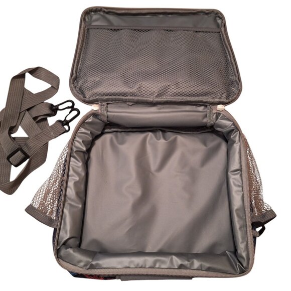 Gyothrig Dinosaur Print‎ Insulated Lunch Bag Shoulder Strap Mesh Pockets School - Picture 2 of 4